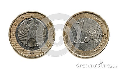 OneÂ euroÂ denomination circulation coin Stock Photo